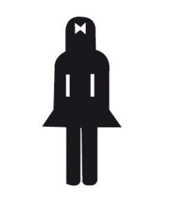 PICTO TOILETTE DAMES 114X114MM ETIQUETTE DE SIGNALISATION AUTOCOLLANT APLI