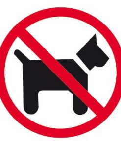 PICTO CHIEN INTERDIT 114X114MM ETIQUETTE DE SIGNALISATION AUTOCOLLANT APLI