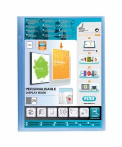 FARDE 40 VUES POLYVISION BLEU FARDE PERSONNALISABLE ELBA A4 20 POCHETTE PLASTIQUE BLEU