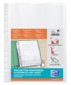 ELBA 10 POCH PERFO 20/100 EXTE LISSE EXTENSIBLE SOUFFLET 20MM CAPACITE 200 FEUILLES - 200MIC