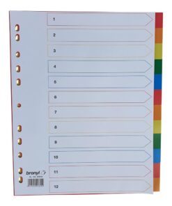 INTERCALAIRE PP XL BRONYL 12P 120 MICRONS - 12 POSITIONS "MAXI" - POLYPRO