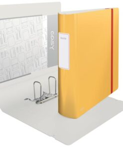 CLASSEUR LEITZ COSY JAUNE CH CHAUD - DOS 82MM CLASSEUR A LEVIER JAUNE CHAUD