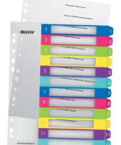 INTERCALAIRE LEITZ PP A4+ 1-12 WOW - EASY WEB PRINT 12 POSITI POLYPRO - COULEURS VIVES