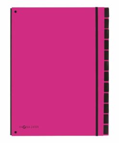 TRIEUR TREND 12 COMP ROSE VIF FERMETURE ELASTIQUE PAGNA SIGNATAIRE 12 COMPARTIMENTS