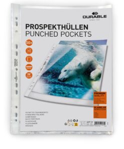 POCHETTE PERF DURABLE 8/10 P50 80MICRONS HAUTE QUALITE 50 POCHETTES PERFOREES