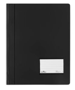 FARDE DEVIS DURABLE NOIR AVEC PORTE CARTE DE VISITE TRANSLUCIDES