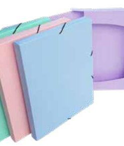 BOX+ELAST A4 25MM PP5 PASTEL BRONYL - BOITE DE RANGEMENT + ELASTIQUE POLYPRO 25 MM