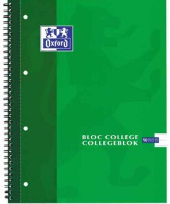 OXFORD COLLEGE 180P A4 1L LIGNE - COULEUR NOIR 4 TROUS BLOC COLLEGE