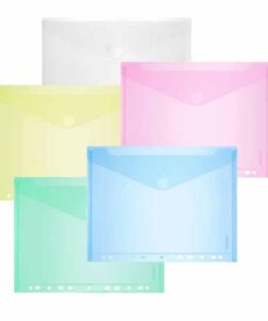 FOLDERSYS POCH VELCRO A4 PERFO ENVELOPPE TRANSP COUL ASSORT