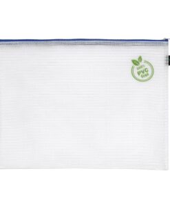 POCHETTE TIRETTE BLEU A4 272X357MM SANS PVC FOLDERSYS POCHETTE TRANSPARENTE