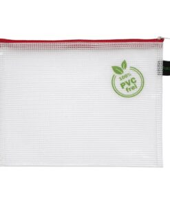 POCHETTE TIRETTE ROUGE B6 183X230MM SANS PVC FOLDERSYS POCHETTE TRANSPARENTE