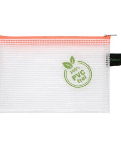 POCHETTE TIRETTE ORANGE A6 128X183MM SANS PVC FOLDERSYS POCHETTE TRANSARENTE
