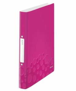 CLASSEUR WOW A4 SOUPLE ROSE POLYPRO DOS DE 35MM LEITZ 2 ANNEAUX