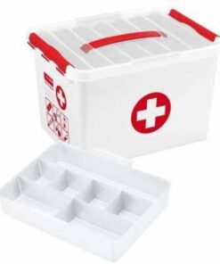 SUNWARE BOX PREMIERS SOINS 22L SECOURS - POIGNEE - 22 LITRES + 1 PLATEAU AVEC CASES
