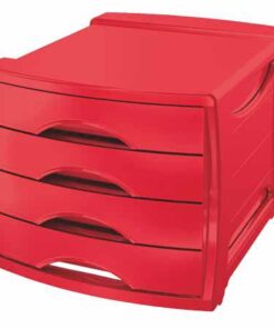 BOX 4 TIROIRS VIVIDA ROUGE ESSELTE