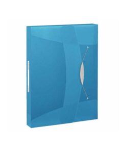 BOITE RANGEMENT VIVIDA BLEU A4 CAPACITE 380 FEUILLES ESSELTE BOX PLASTIC ELASTIQUE