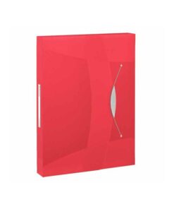 BOITE RANGEMENT VIVIDA ROUGE A CAPACITE 380 FEUILLES ESSELTE BOX PLASTIC  ELASTIQUE A4