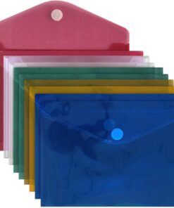 ACROPAQ 10 POCHETTES A5 VELCRO COULEURS ASSORTIES