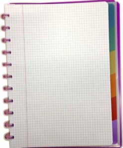 ATOMA CAHIER A4+ QUADRILLE 5MM + 6 INTERCAL + 5 POCHETTES  COMBI