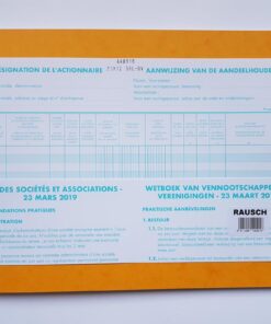 REGISTRE SRL 25X32CM -80 PAGES LOI 23/03/2019 - 100% PEFC RAUSCH