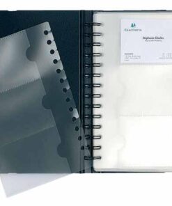EXACARD PORTE CARTE DE VISITE 20 X 14.5CM - POUR 120 CARTES POCHETTES DETACHABLES SPIRALE