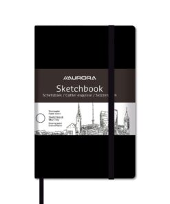 CARNET ESQUISSES A4 AURORA 110GR - 96 PAGES SKETCHBOOK FERMETURE AVEC ELASTIQUE-SIGNE