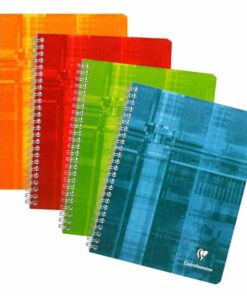CAHIER SPIRAL CLAIREF Q5 17X22 CLAIREFONTAINE ASSORTIS 90F SANS MARGE 180P