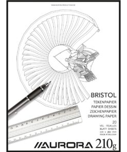 BLOC DESSIN BRISTOL 27X36CM AURORA 20 FEUILLES 210GR