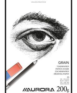 BLOC DESSIN A4 200GR 20 FEUILL GRAIN - AURORA