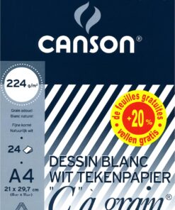 CANSON DESSIN 224GR + 20% A4 24 FEUILLES GRAIN BLOC DESSIN