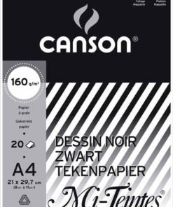 CANSON MI-TEINTE NOIR A4 20F BLOC DE DESSINS 160GR
