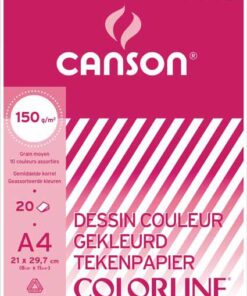 CANSON COLORLINE A4 20F BLOC DE DESSINS 150GR COULEUR
