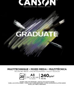 CANSON GRADUATE MIX MEDIA A3 N 240G NOIR 20 FEUILLES